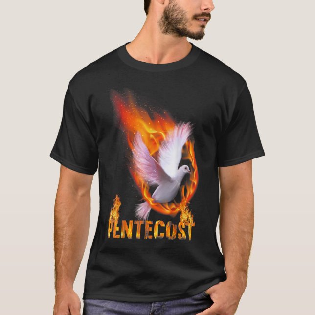 Pentecost Doves Fire Flame Holy Spirit Catholic TS T-Shirt (Vorderseite)