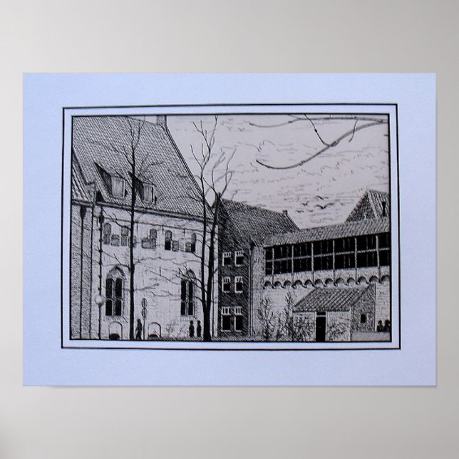 Pentekening Refter Zwolle vlakbij Librije Poster (Vorne)