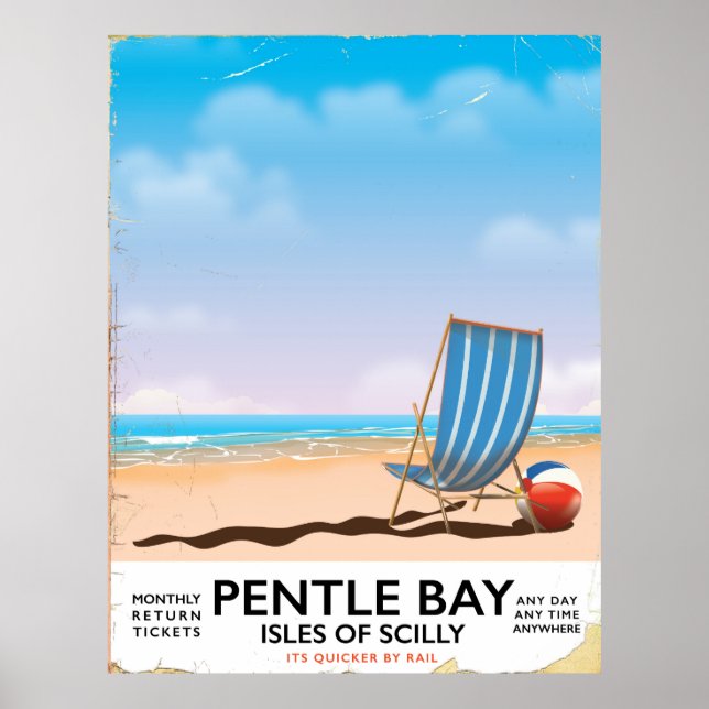 Pentle Bay Isles of Scilly Reiseplakat Poster (Vorne)