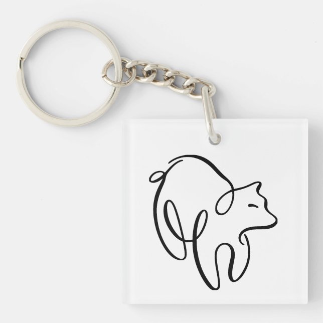 Penwork Kalligraphischer Bär Schlüsselanhänger (Vorderseite)