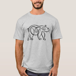 Penwork Kalligraphischer Bär T-Shirt