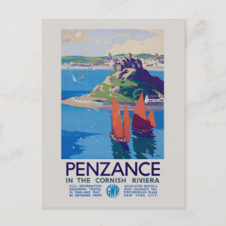 Penzance im Cornwall Vintage Poster 193 Postkarte