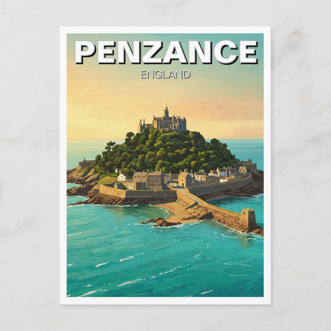 Penzance St. Michael's Mount England Travel Postkarte (Vorderseite)