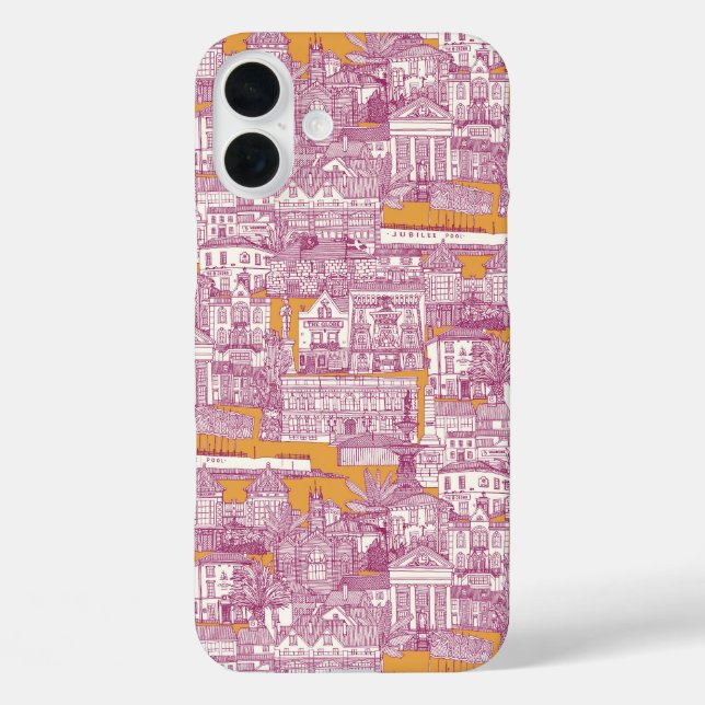 Penzance toile Fuchsia clementine iPhone 16 Plus Hülle (Rückseite)