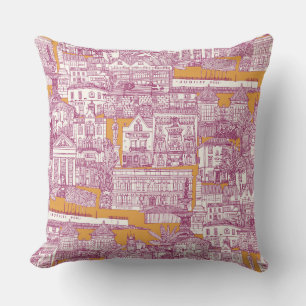 Penzance toile Fuchsia clementine Kissen