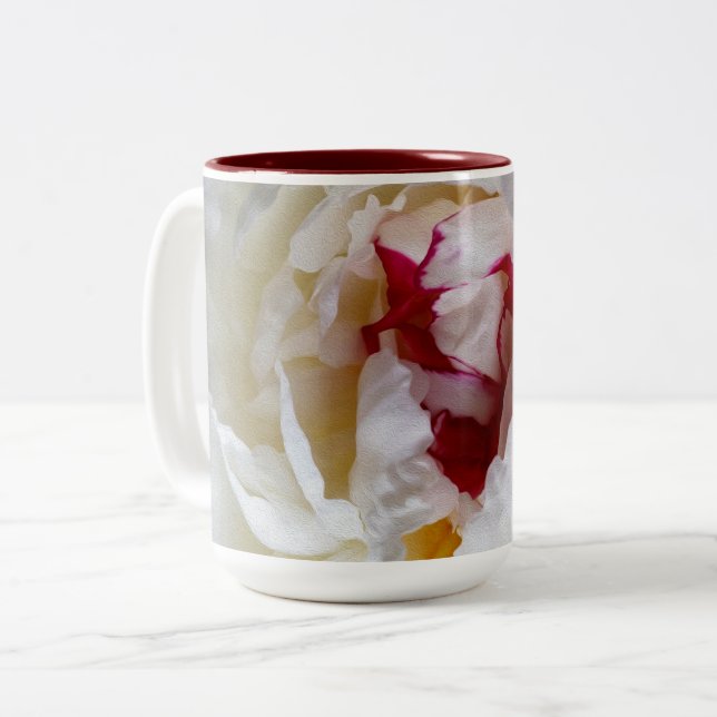 Peonblätter Zweifarbige Tasse (Vorderseite Links)