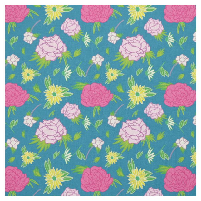 peonias y margaritas stoff (Muster)