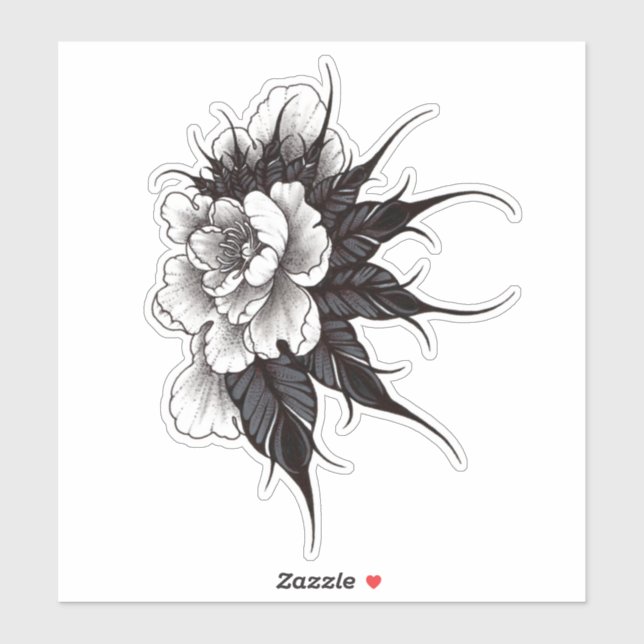 Peonie-Blume Aufkleber (Blatt)