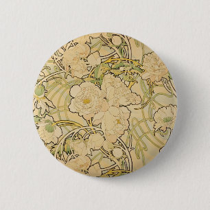 Peonies 1897 button