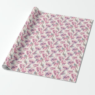 Peonies Aquarell: nahtlos blühender Hintergrund. Geschenkpapier