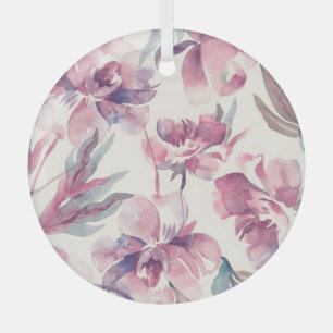 Peonies Aquarell: nahtlos blühender Hintergrund. Ornament Aus Glas