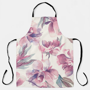 Peonies Aquarell: nahtlos blühender Hintergrund. Schürze