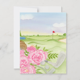 Peonies auf dem Golfplatz Postkarte
