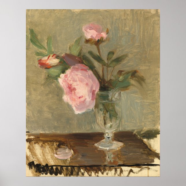 Peonies - Berthe Morisot Kunst Poster (Vorne)