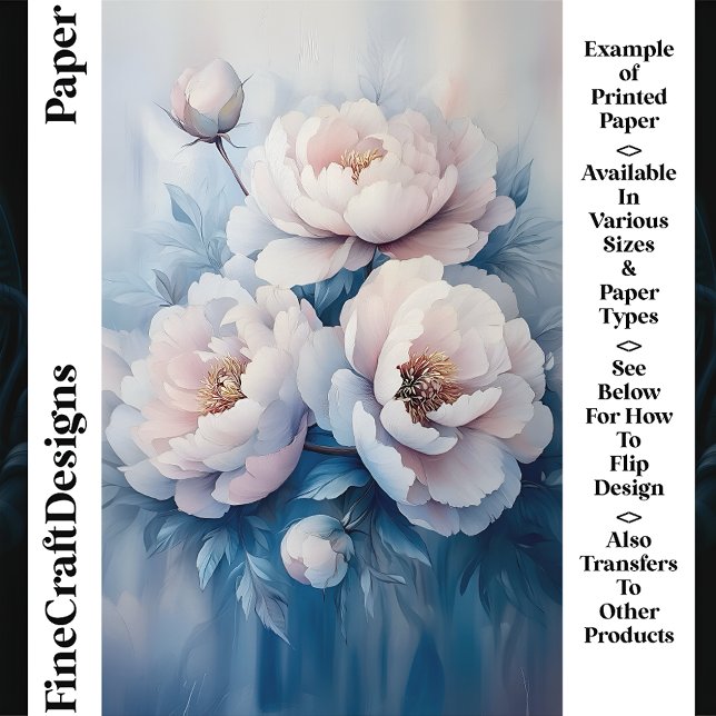 Peonies blanches et roses douces et rêvées Papier  (Créateur téléchargé)
