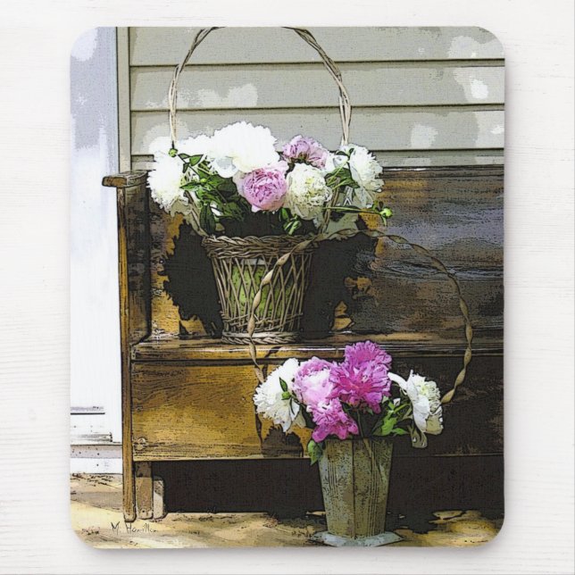 Peonies Blume Foto Mousepads (Vorne)
