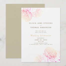 Peonies Blush Gold Elegante Moderne klassische Hoc Einladung