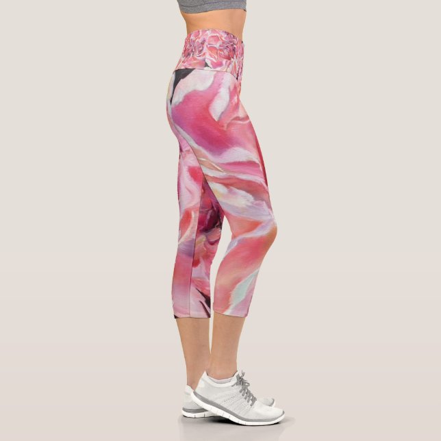 Peonies d'Alaska Capri Pants Leggings (Droite)