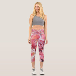 Peonies d'Alaska Capri Pants Leggings