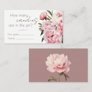 Peonies devinez combien de bonbons carte boîtier