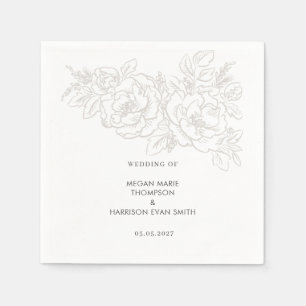 Peonies elegante Blume Corner Napkins Serviette