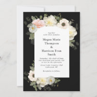 Peonies et Anémones Faire-part de mariage en fleur