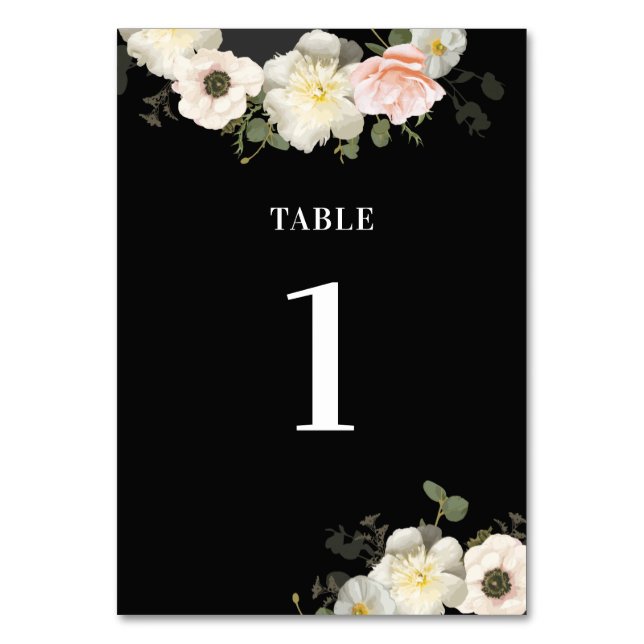 Peonies et Anémones Mariage Numéro de table (Par défaut)