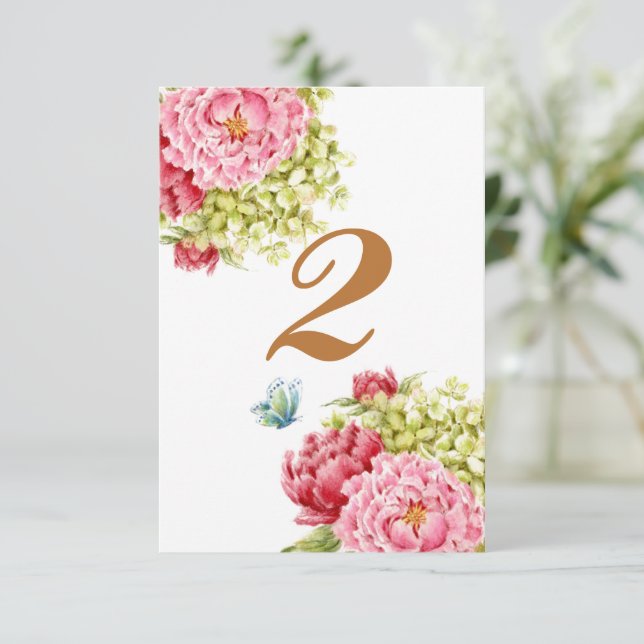 Peonies et Hydrangea Carte Table No 2 (Debout devant)