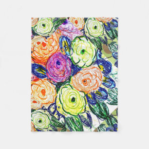 Peonies Fleece Blanket, kleine 76,2 x 101,6 cm