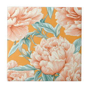 Peonies Gras Carreaux céramiques pour Accent Bain