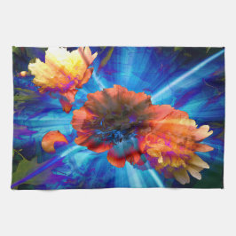 Peonies in blauem Licht Geschirrtuch