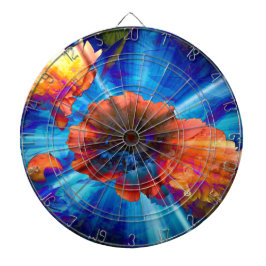 Peonies in Blue Light Dartscheibe