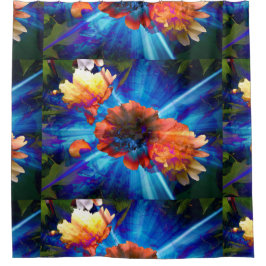 Peonies in Blue Light Duschvorhang
