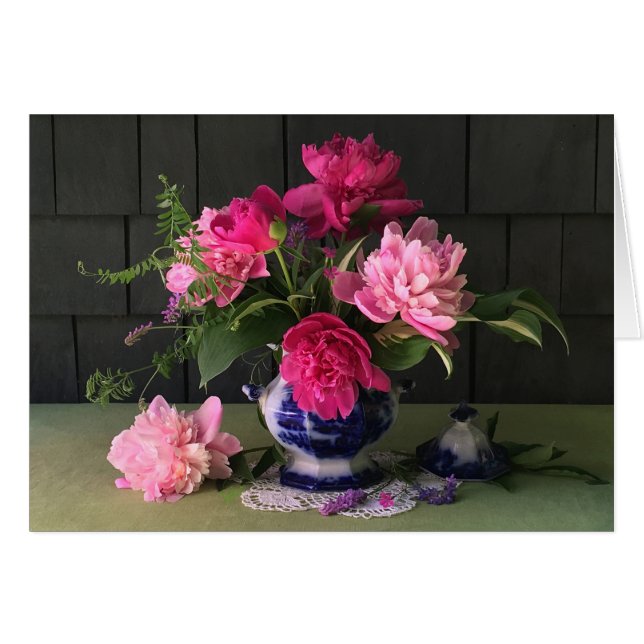 Peonies in Flow Blue Vase (Vorderseite (Horizontal))