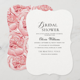 Peonies Invitation à la douche nuptiale