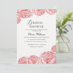Peonies Invitation à la douche nuptiale