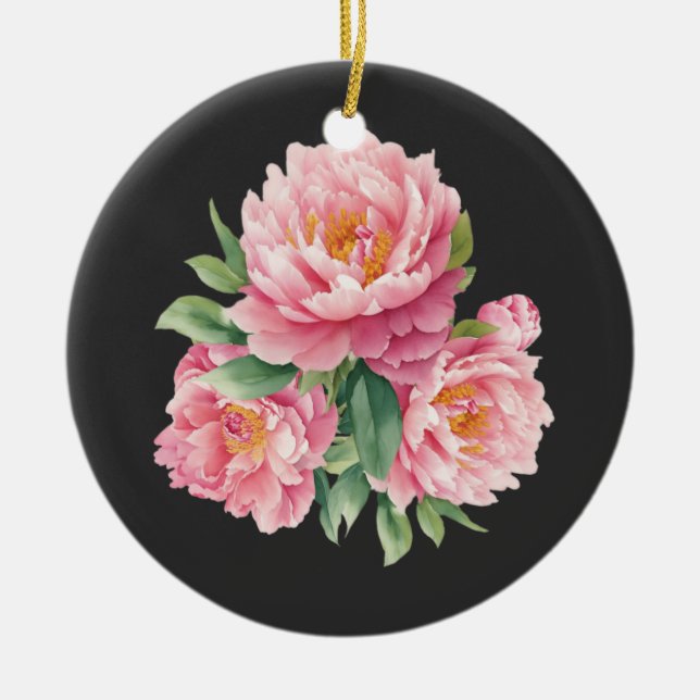 Peonies Keramik Ornament (Vorne)