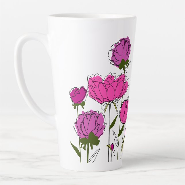Peonies Latte Tasse (Links)