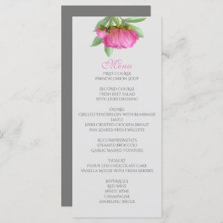 Peonies Menu Card Menükarte