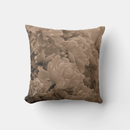 Peonies Multiple in Sepia Kissen