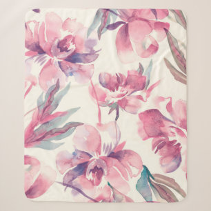 Peonies Nahtloses Muster. Hintergrund Wasserfarbe Sherpadecke