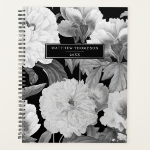 Peonies noires et blanches Aquarelle Album floral
