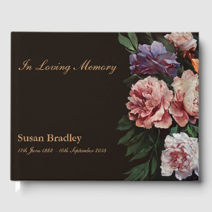 Peonies Painting Memorial Funeral Gästebuch 1