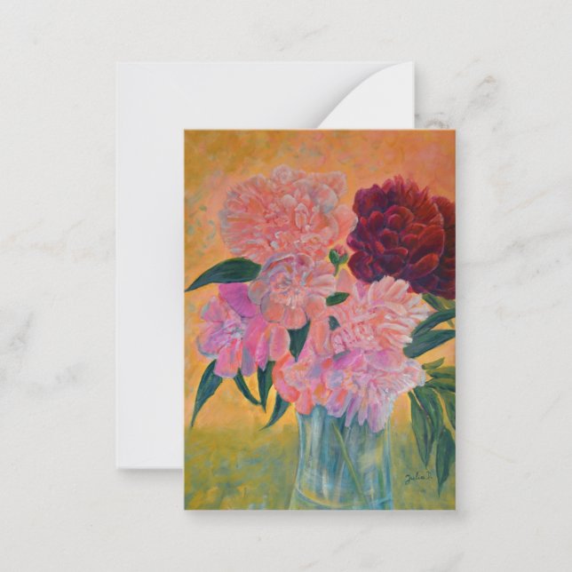 Peonies Painting Mitteilungskarte (Vorderseite)
