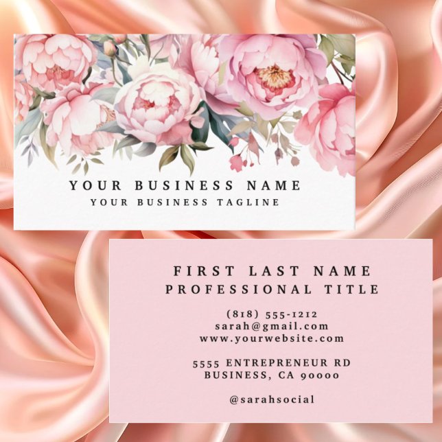 Peonies Peony Blume Business Cards Visitenkarte (Von Creator hochgeladen)