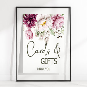 Peonies Pink Burgund Blumenkarten & Geschenke Poster