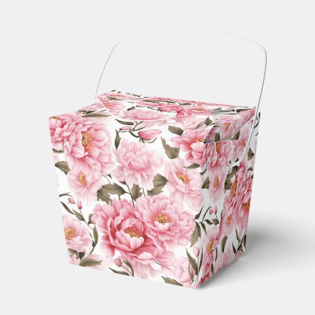 Peonies Print Party Leckerei Box Geschenkschachtel (Vorderseite)