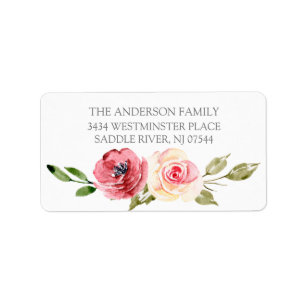 Peonies Rose Bloral New Address Adressaufkleber