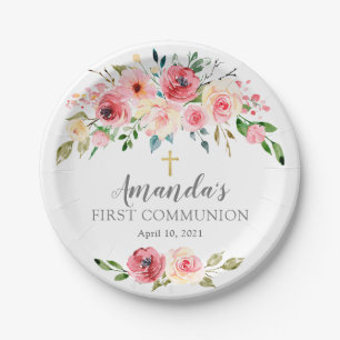 Peonies Rose Floral Kommune Pappteller