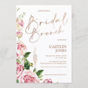 Peonies Rose Gold Bridal Brunch Brunch Dusche Einladung